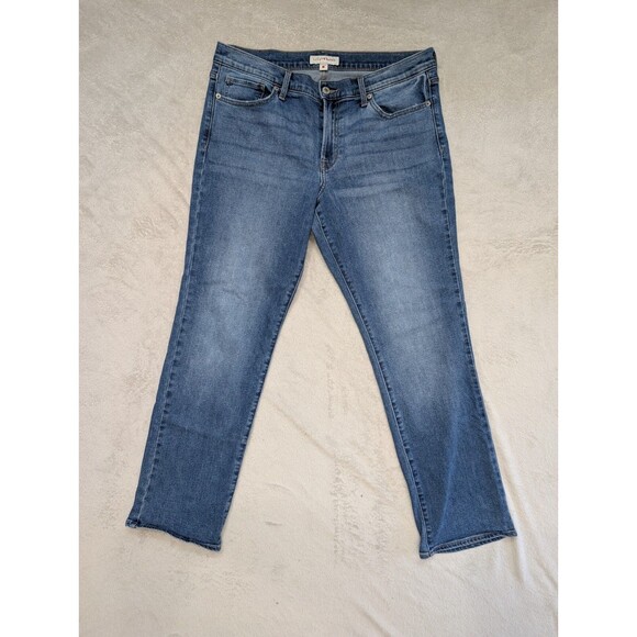 Lucky Brand Womens Sweet Mid Rise Straight Jeans Size 14 / 32 Blue Stretch - Picture 1 of 10